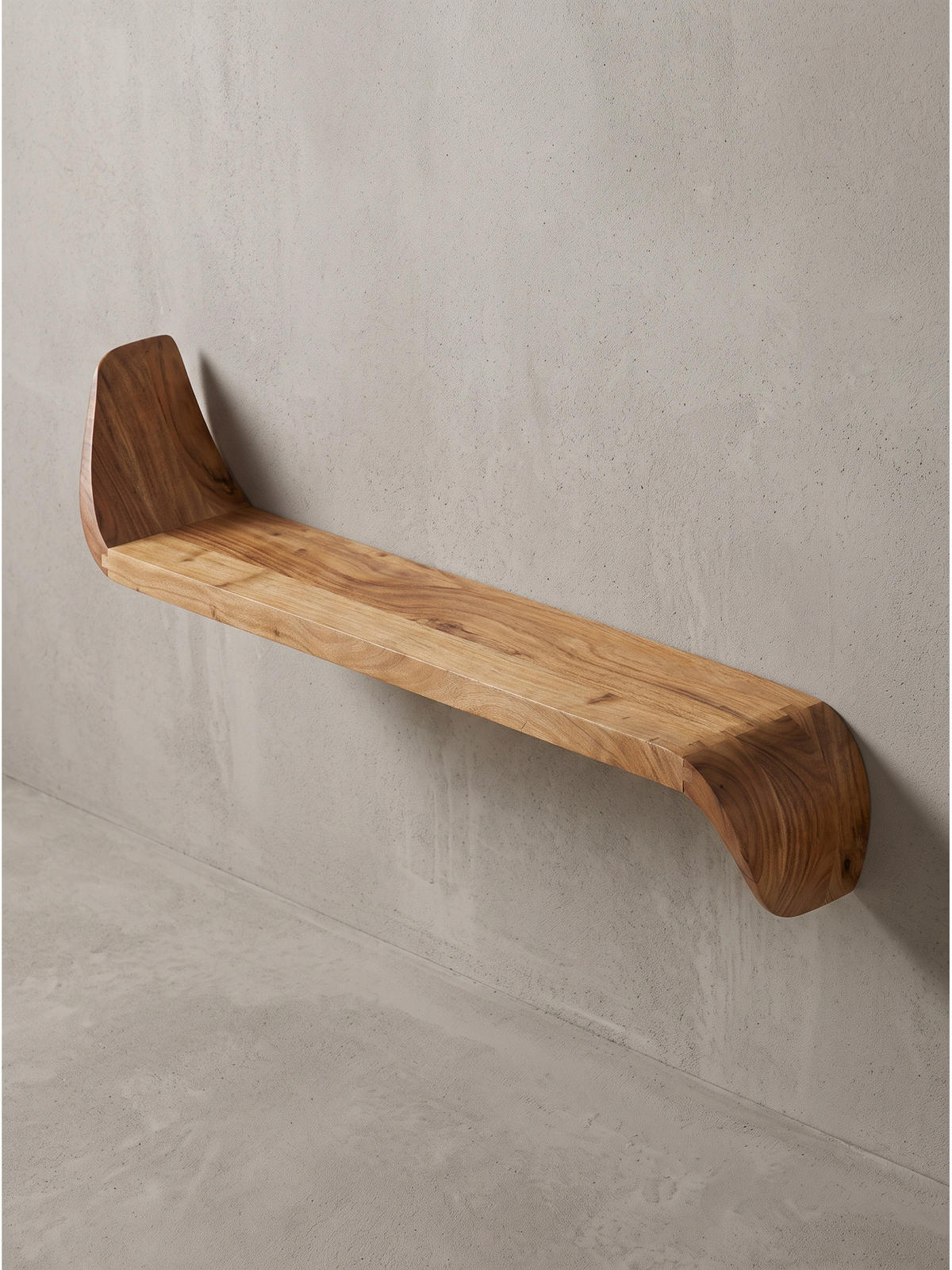 WANDREGAL ARBOGA, Mango Massivholz, handgefertigt, 80 x 20 x 36 cm - Braun, Holz (80/36/20cm) - KADIMA DESIGN