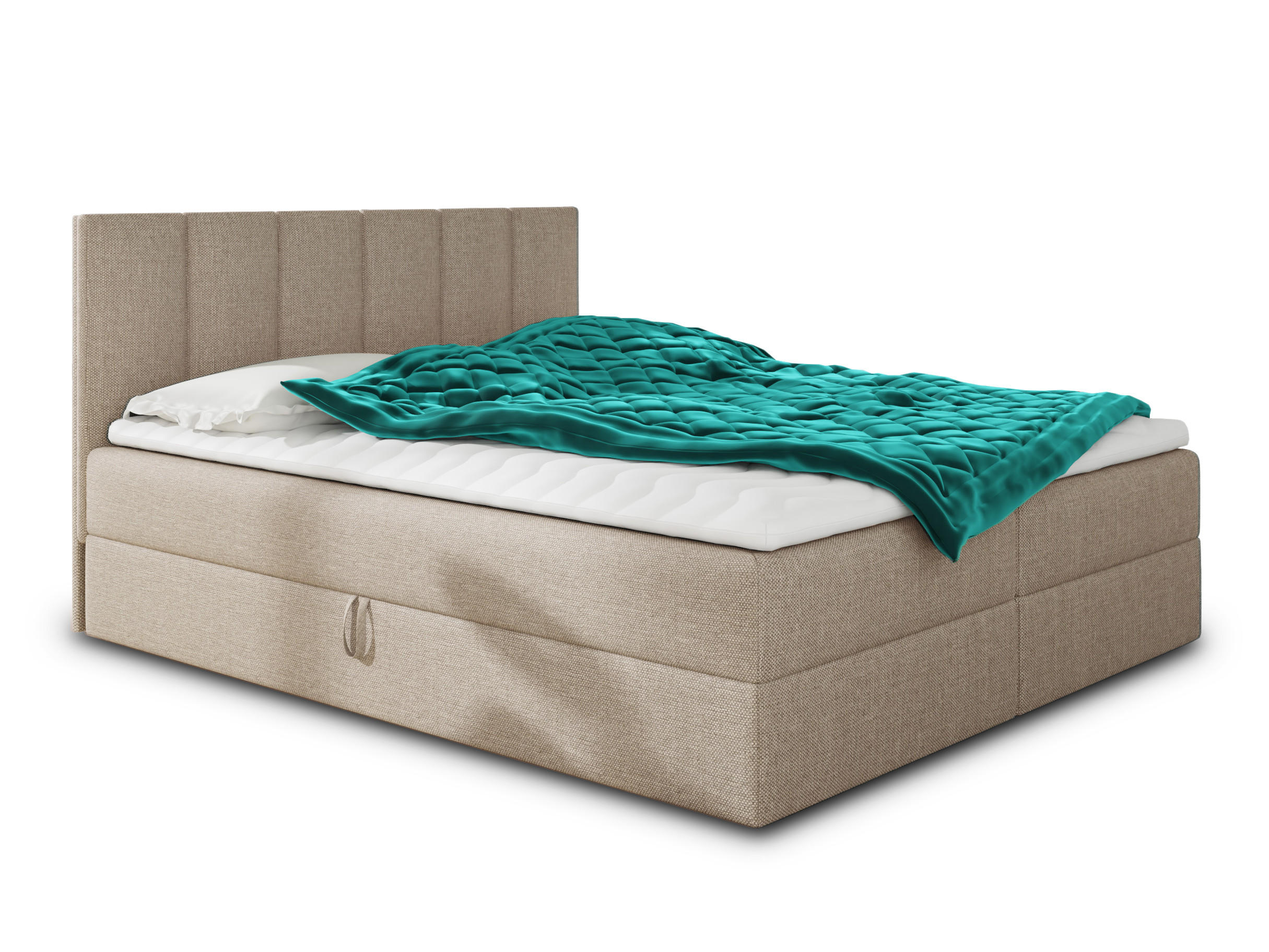 BOXBETT Star - 180x200 - beige (Inari 22, Webstoff) - Beige/Schwarz, Holz/Holzwerkstoff (180/200cm) - Sofnet