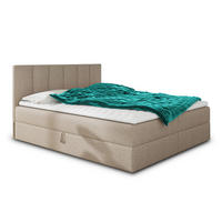 BOXBETT Star - 140x200 - beige (Inari 22, Webstoff) - Beige/Schwarz, Holz/Holzwerkstoff (140/200cm) - Sofnet
