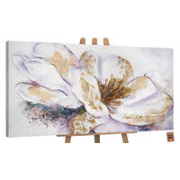 GEMÄLDE Goldene Pfingstrose auf Keilrahmen 120x60 cm - Goldfarben, Holz (120/60cm) - YS-art gallery
