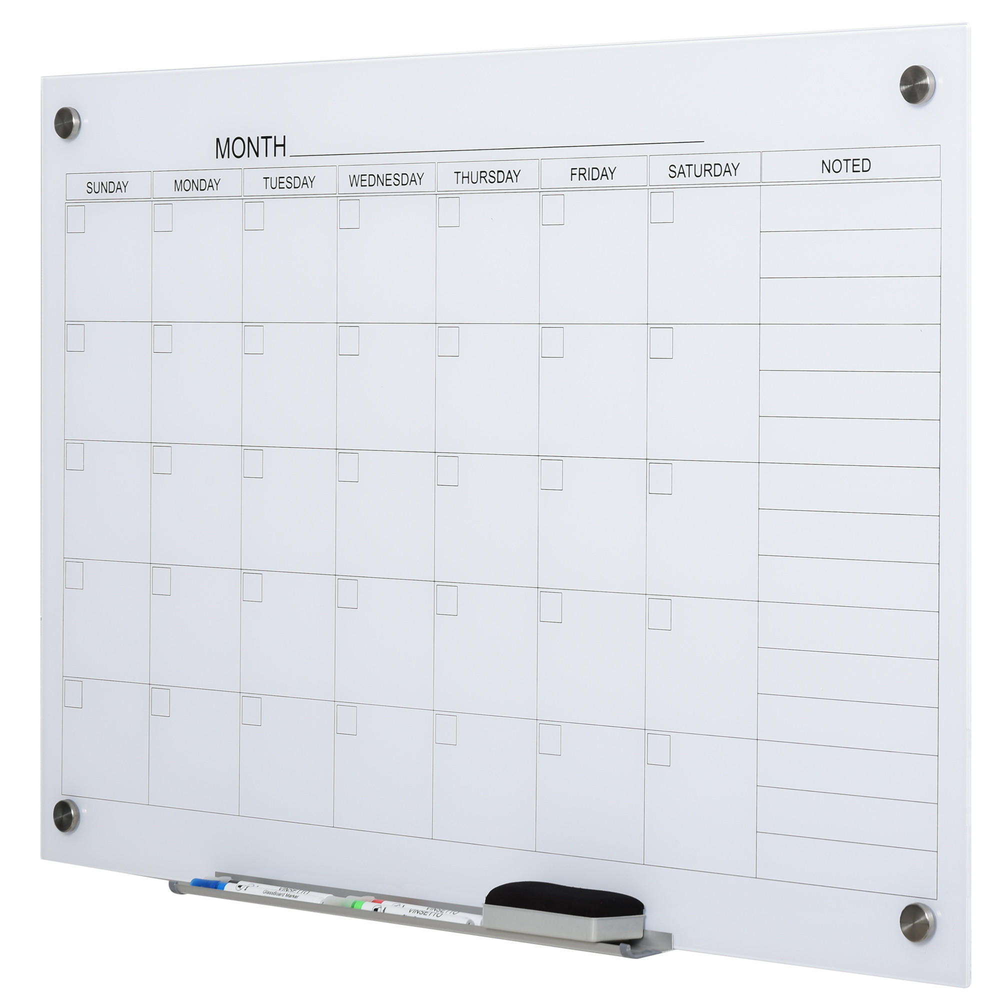 WHITEBOARD, für Organisation Ferienpläne und Monatsplanungen, 90 x 60 cm - Weiß, Kunststoff (90/60/0.2cm) - Vinsetto