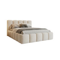 POLSTERBETT VIVIAN 180/200 in Boucle Creme - Braun, Holz/Holzwerkstoff (180/200cm) - Deine Möbel 24