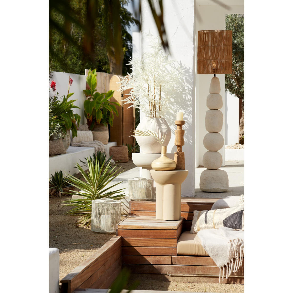 LAMPENSCHIRM Lanzano Braun 40/40/50 cm - Braun, Textil (40/40/50cm) - Light & Living