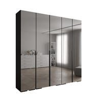 DREHTÜRENSCHRANK 236.7/250/47 5-türig - Schwarz, Holz/Metall (250/236.7/47cm) - Abiks Möbel