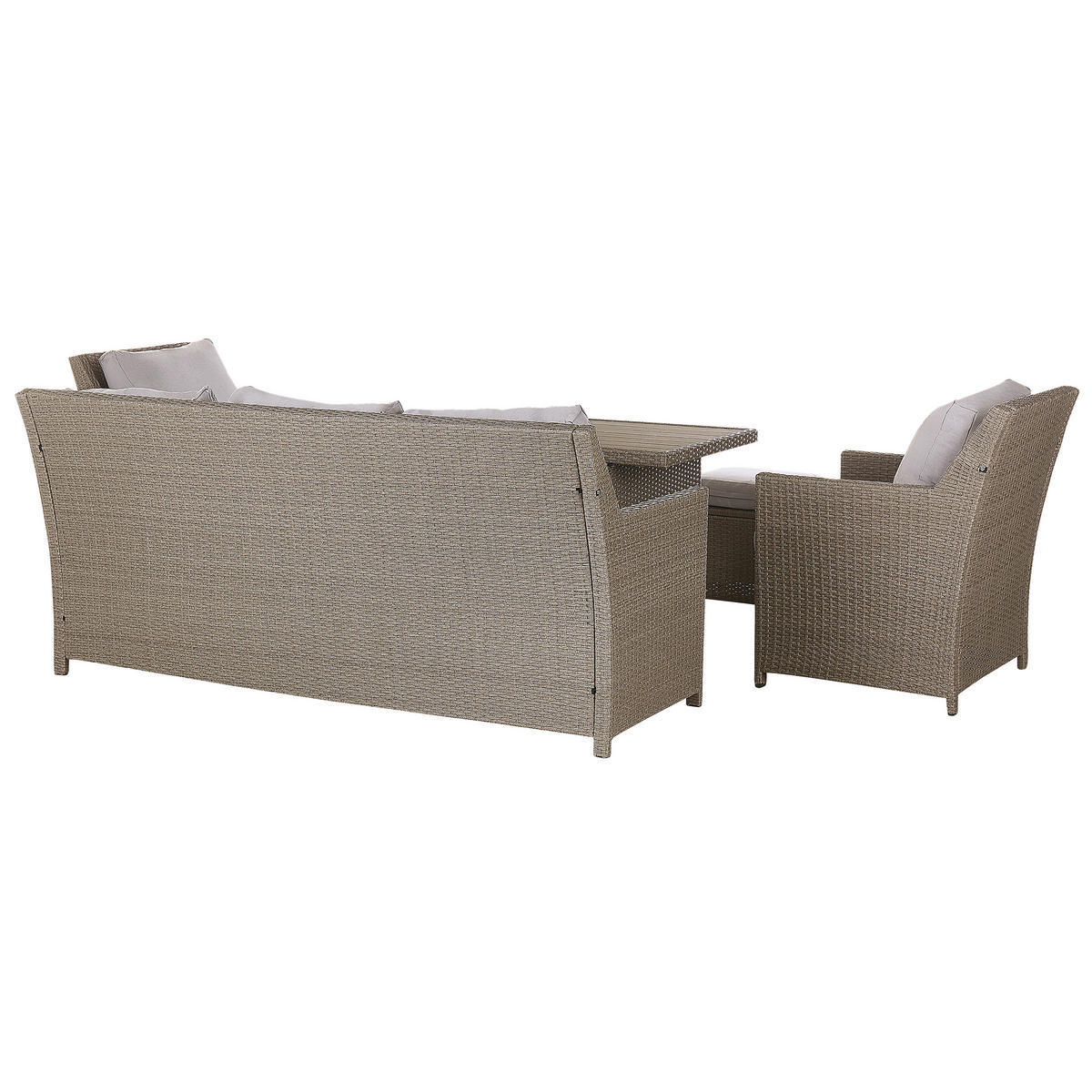 LOUNGE SET 5-Sitzer Rattan Auflagen grau Fonti - Taupe, Kunststoff - Beliani
