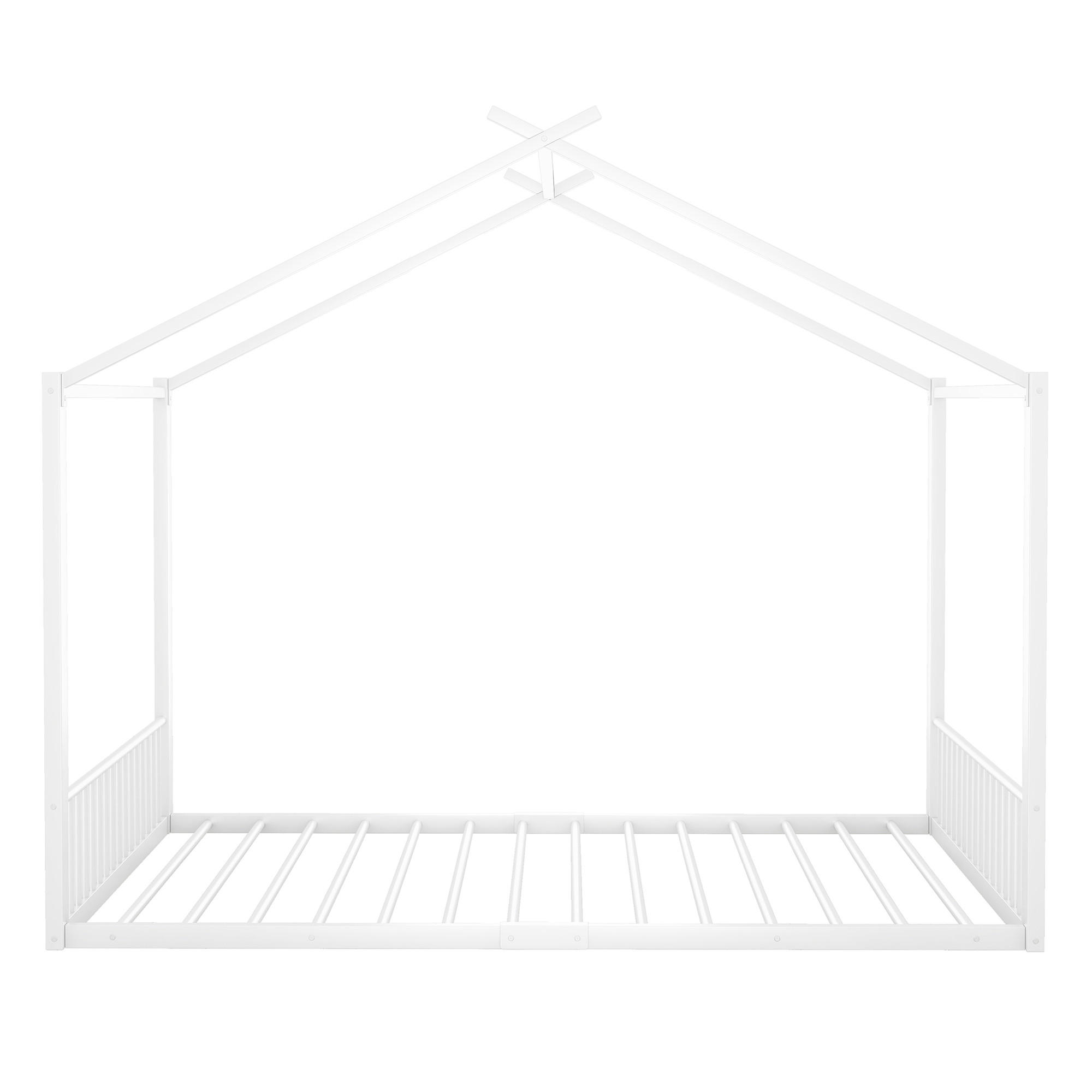 POLSTERBETT Eisen 140/200 cm Weiß - Weiß, Metall - Raumix