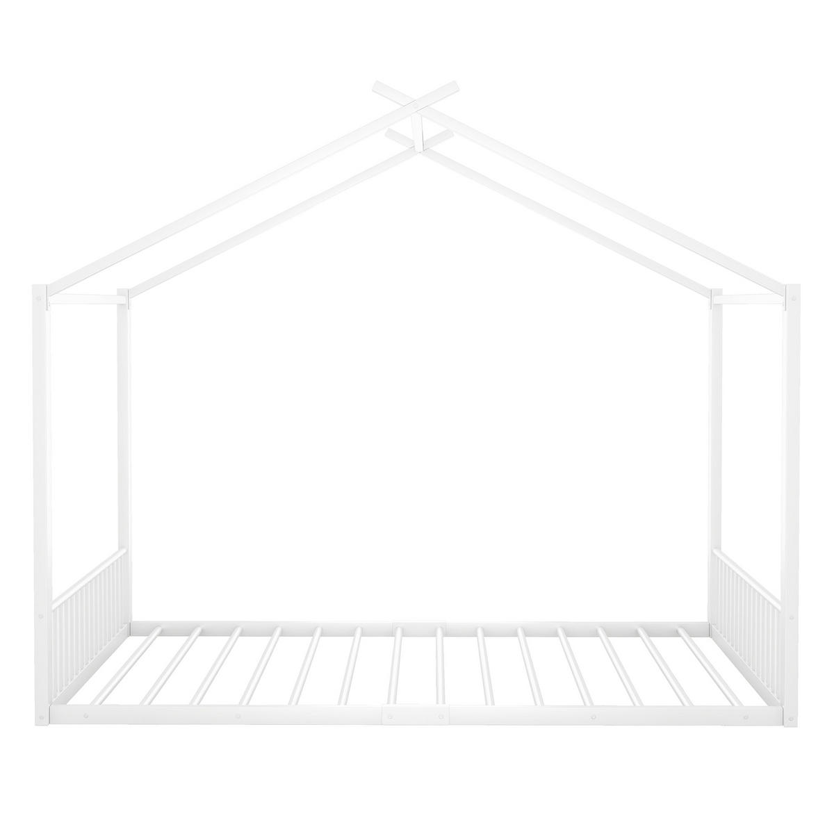 HAUSBETT 140/200 cm weiß aus Metall - Weiß, Metall (140/200cm) - OKWISH