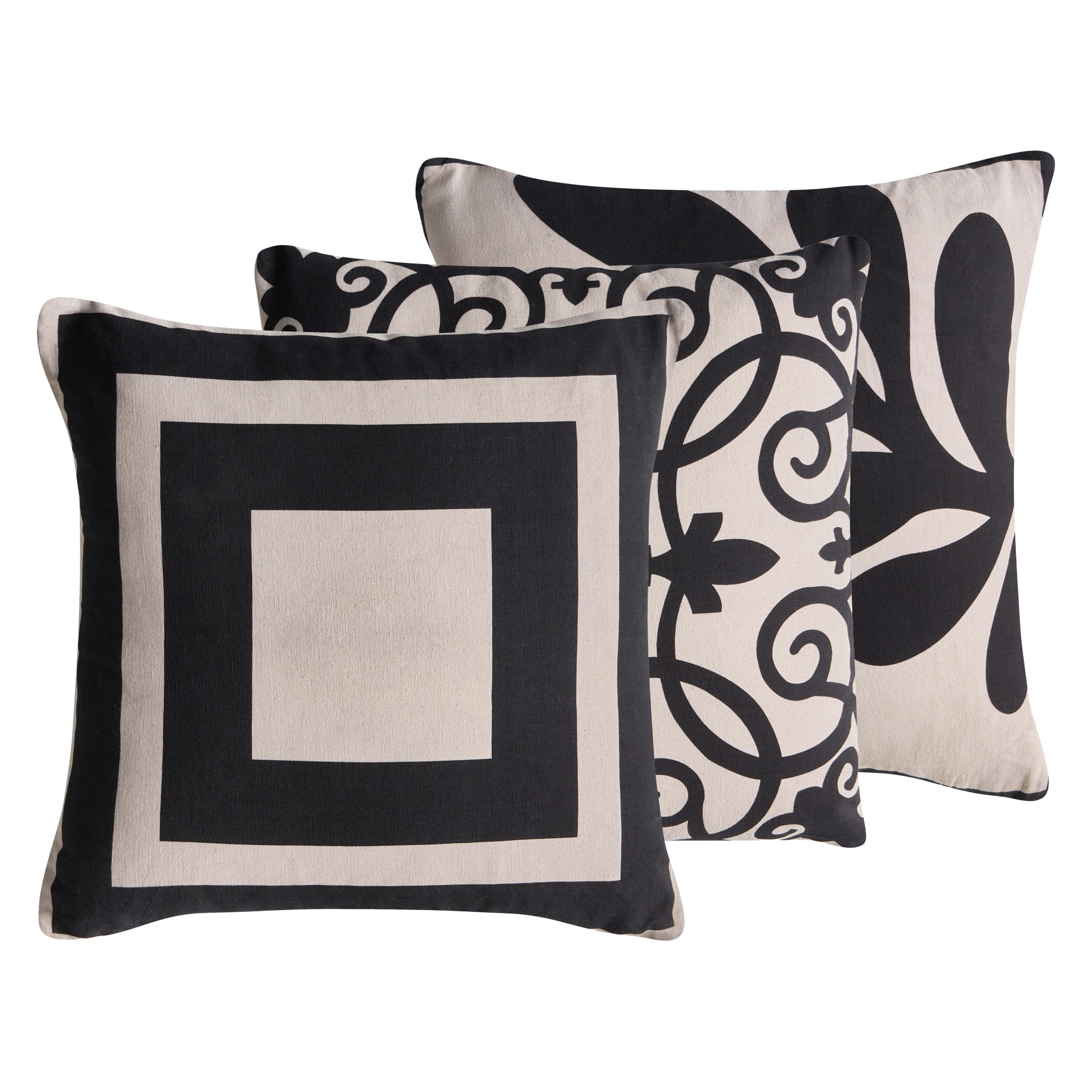 PERNĂ DECORATIVĂ set de 3 bej 45/45 cm Merbau