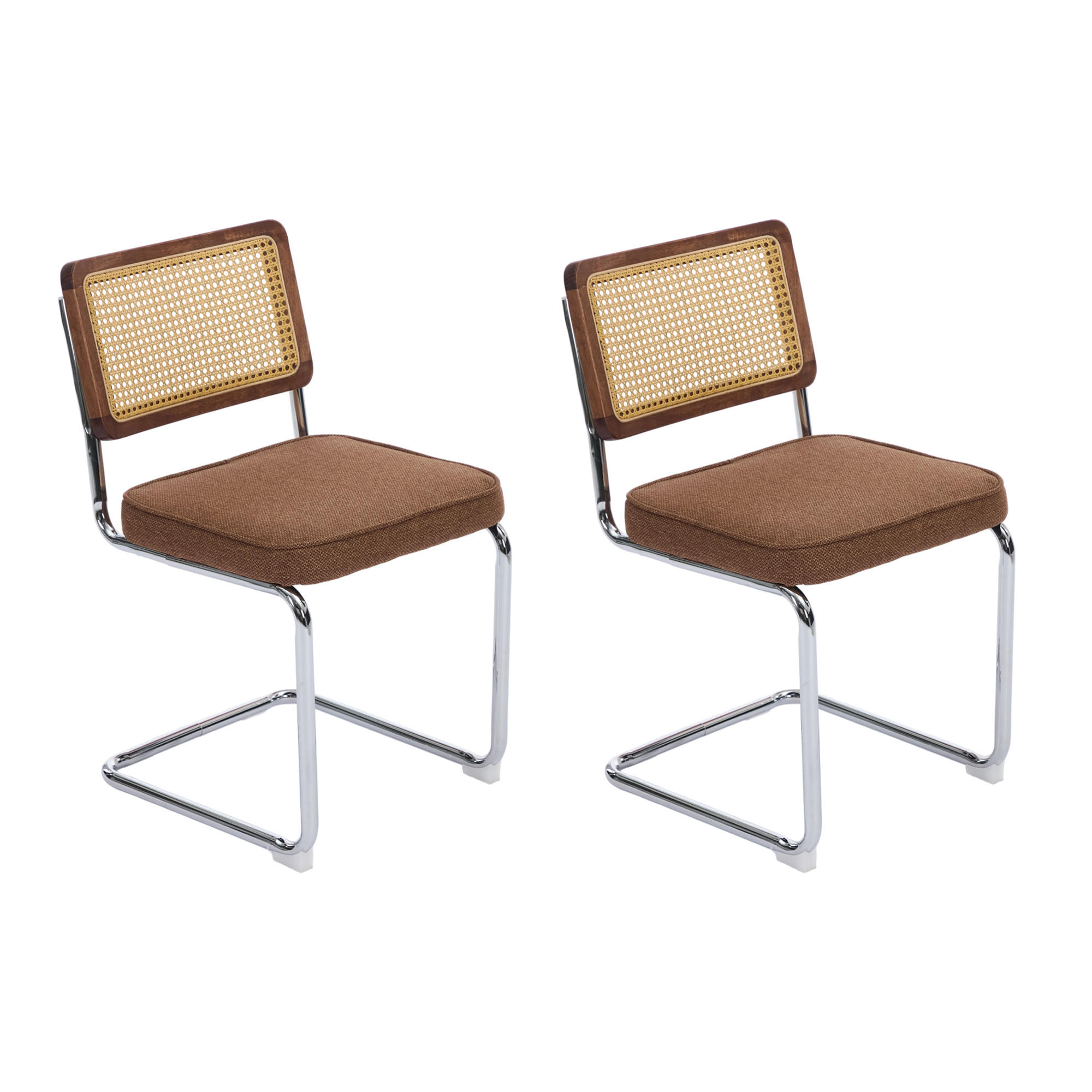 SCHWINGSTUHL DE-36300 2er-Ser mit Rattan-Rückenlehne Kaffee - Braun, Metall (47/81/59cm) - ComfortXL