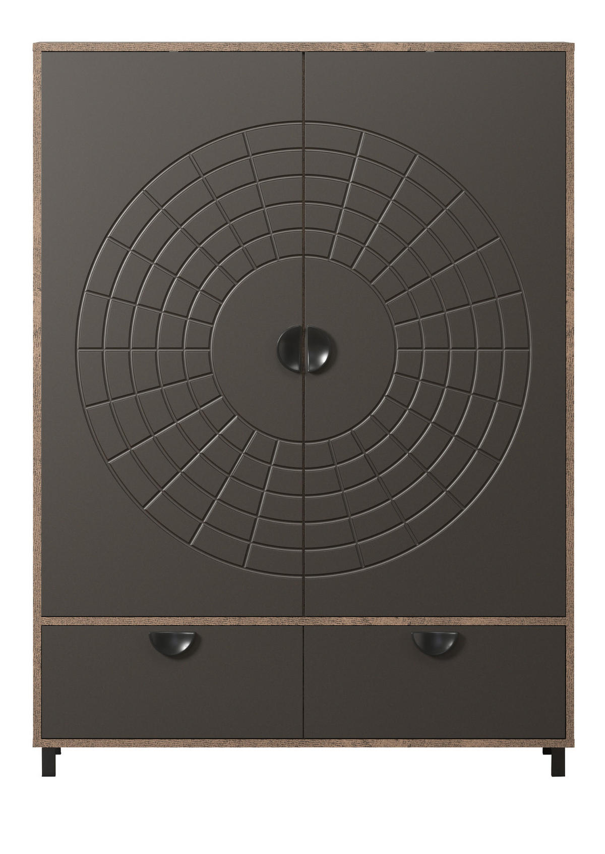 HIGHBOARD Bronze und Rostoptik 120 x 163 cm, Kommode mit Soft-Close - Rostfarben/Schwarz, Holzwerkstoff/Metall (120/163/42cm) - Top.Furn
