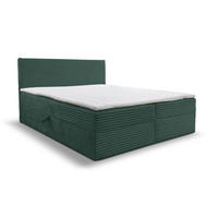 BOXBETT TILLY mit zwei Bettkästen H2/H3 Matratze und Topper 160 x 200 cm - Grün, Holzwerkstoff (160/200cm) - VENASI MÖBEL