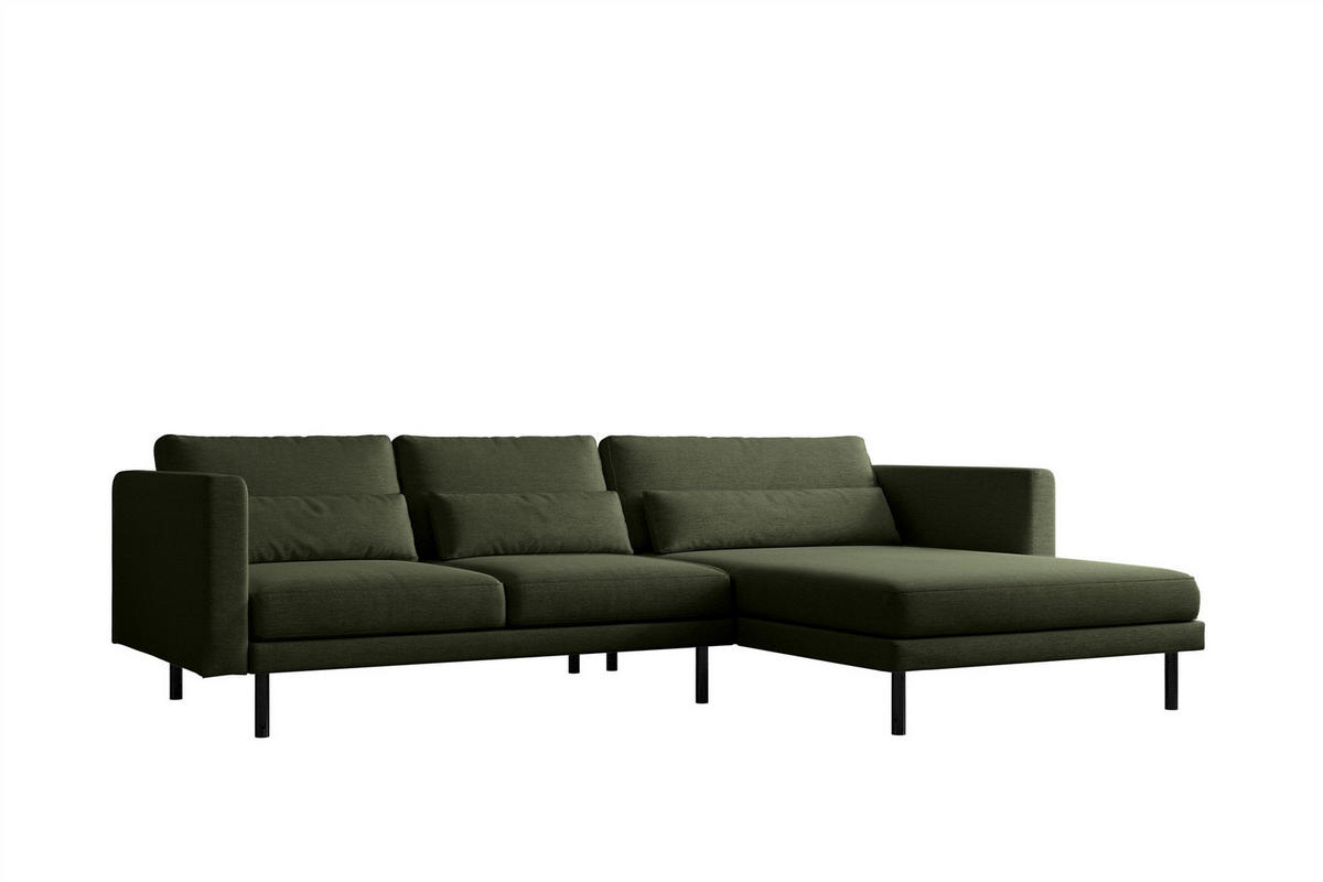ECKSOFA Agada In Verita - Grün, Holzwerkstoff/Textil (281/174cm) - Fun Möbel