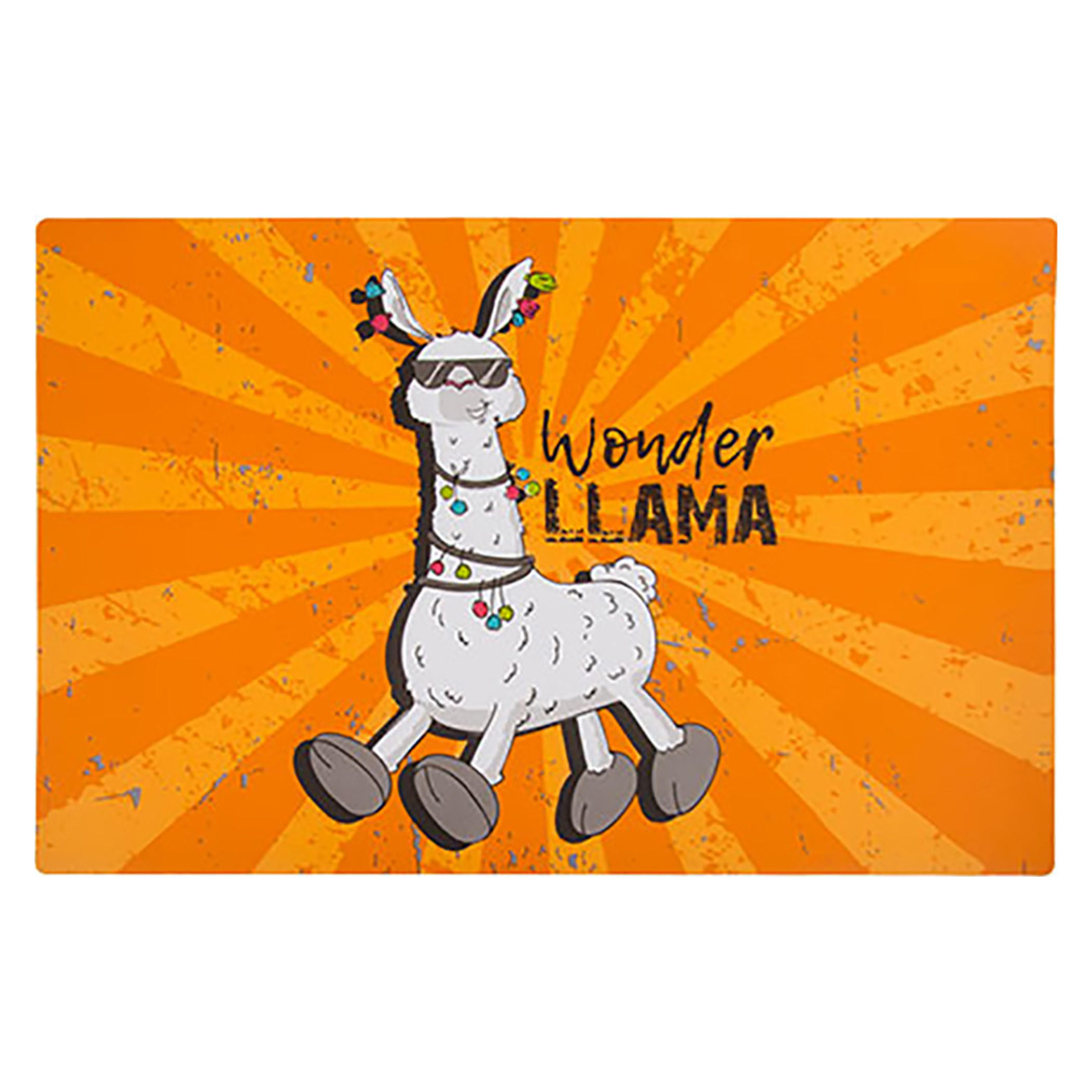 PLATZSET Lama Tischset Wonder Llama Orange - Orange, Kunststoff (43/28/1cm) - TiborTex