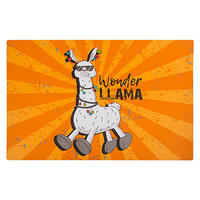 PLATZSET Lama Tischset Wonder Llama Orange - Orange, Kunststoff (43/28/1cm) - TiborTex