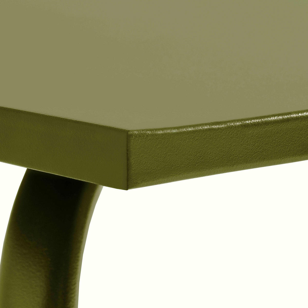GARTENTISCH, Khakigrün - Grün, Metall (70/70/72cm) - Oviala
