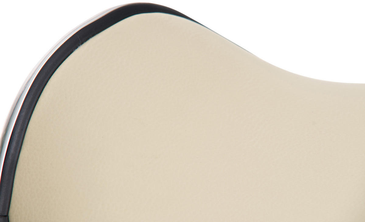 BARHOCKER 2er Set Lederlook Creme - Chromfarben/Creme, Textil/Metall (45/71/45cm) - CLP