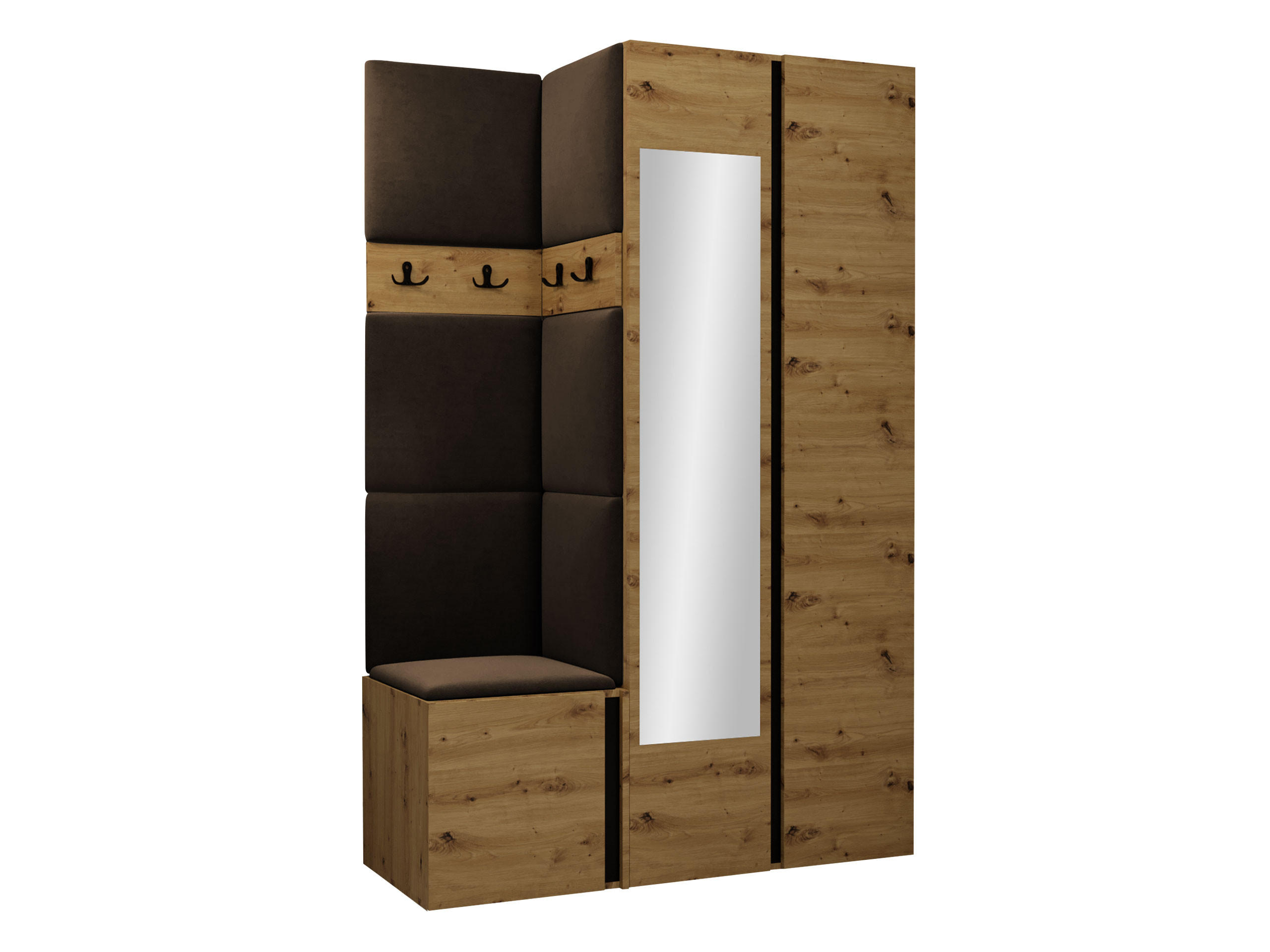 GARDEROBEN-SET Orion XXVI - Eiche Artisan/Braun, Holzwerkstoff/Kunststoff (116/186/46cm) - MIRJAN24