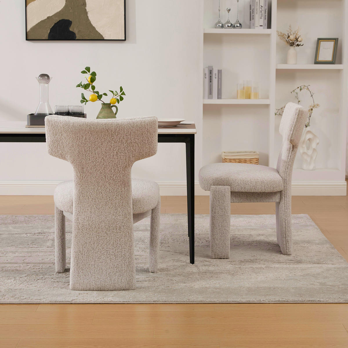 POLSTERSTUHL DE-36481 2er Set mit Holzbeinen Beige - Beige, Holzwerkstoff (56/86/64cm) - ComfortXL