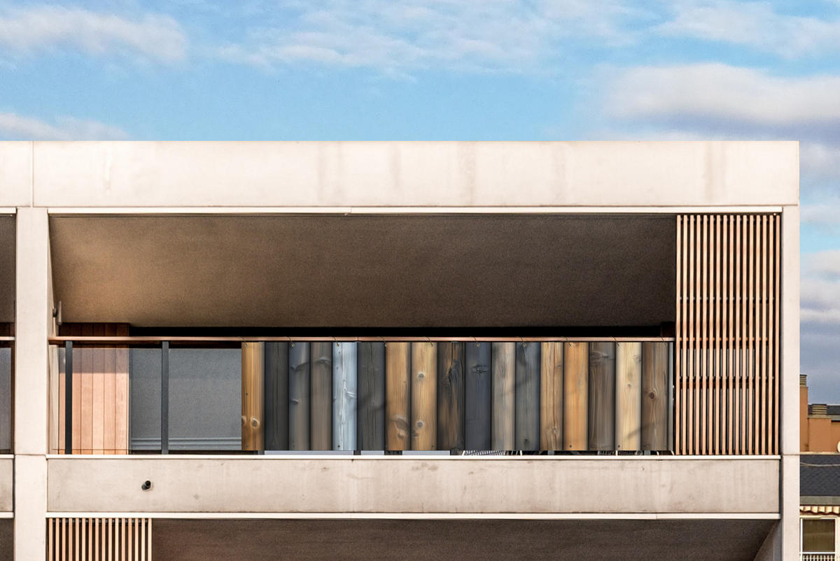 BALKON-SICHTSCHUTZ Holz - Dielen - Gemischt - Teakfarben, Kunststoff (300/85cm) - MuchoWow