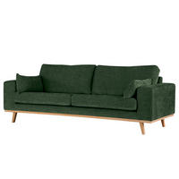 2-SITZER SOFA - Dunkelgrün/Buchefarben, Textil (197/81/88cm) - home24