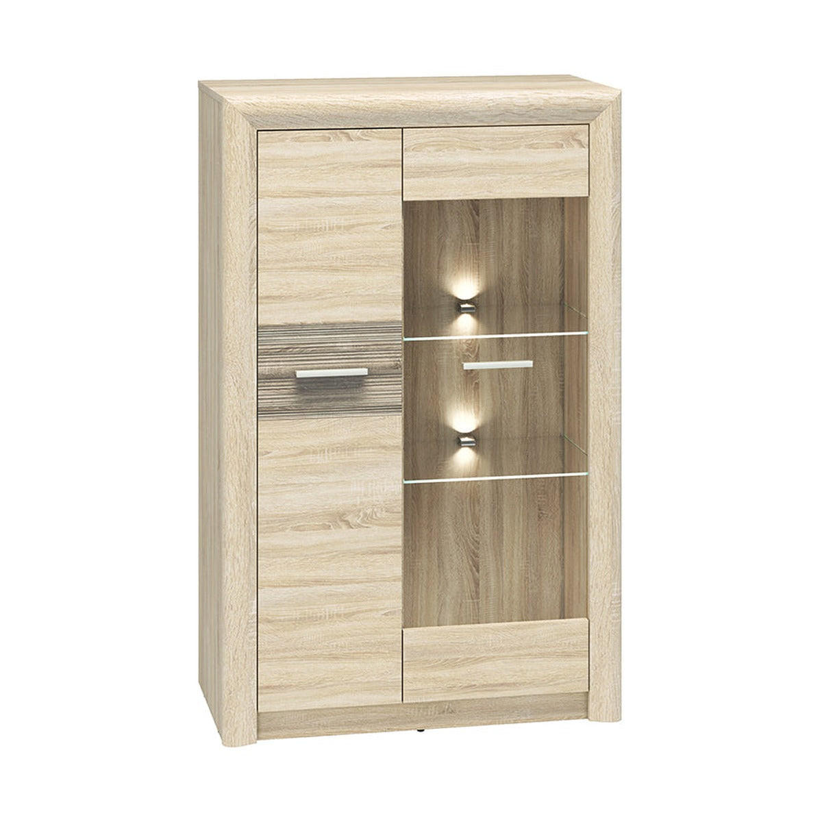 VITRINE – 85 cm – Castel – Eichefarben / Sonoma Eiche - Eichefarben/Sonoma Eiche, Holzwerkstoff (85/133/43cm) - hi-markt