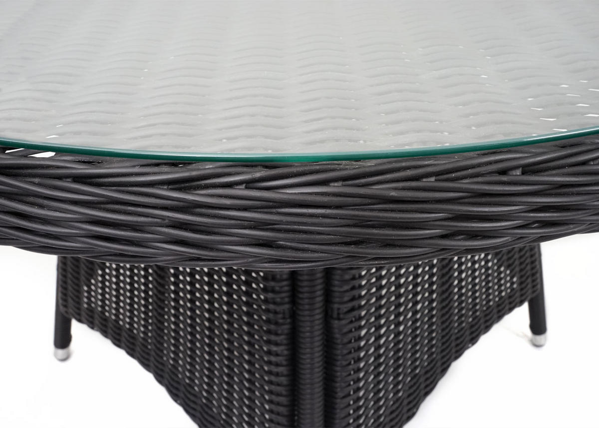 POLY-RATTAN GARNITUR Anthrazit - Anthrazit, Kunststoff - MCW