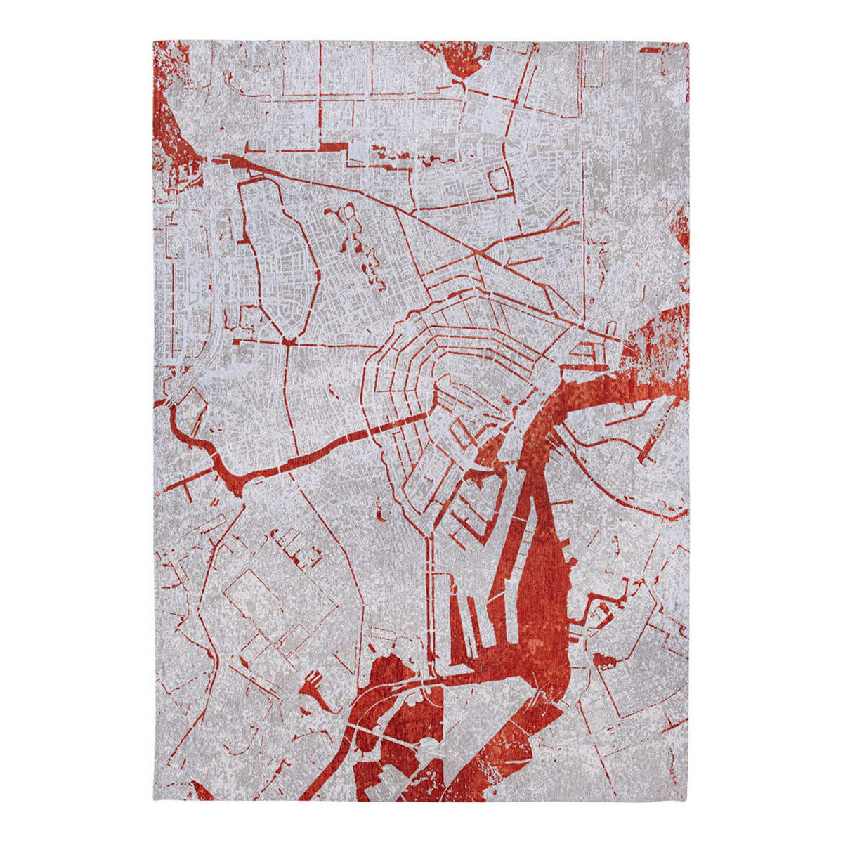 TEPPICH Orange Cut Cities 100/140 cm - Rot, Textil (100/140cm) - Louis De Poortere