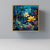 SIDEBOARD MIDNIGHT BLOSSOM, Eichefarben, 57,5x42x57,5 cm, Ohne Füße - Eichefarben/Multicolor, Holzwerkstoff (57.5/57.5/42cm) - SpaceRebels