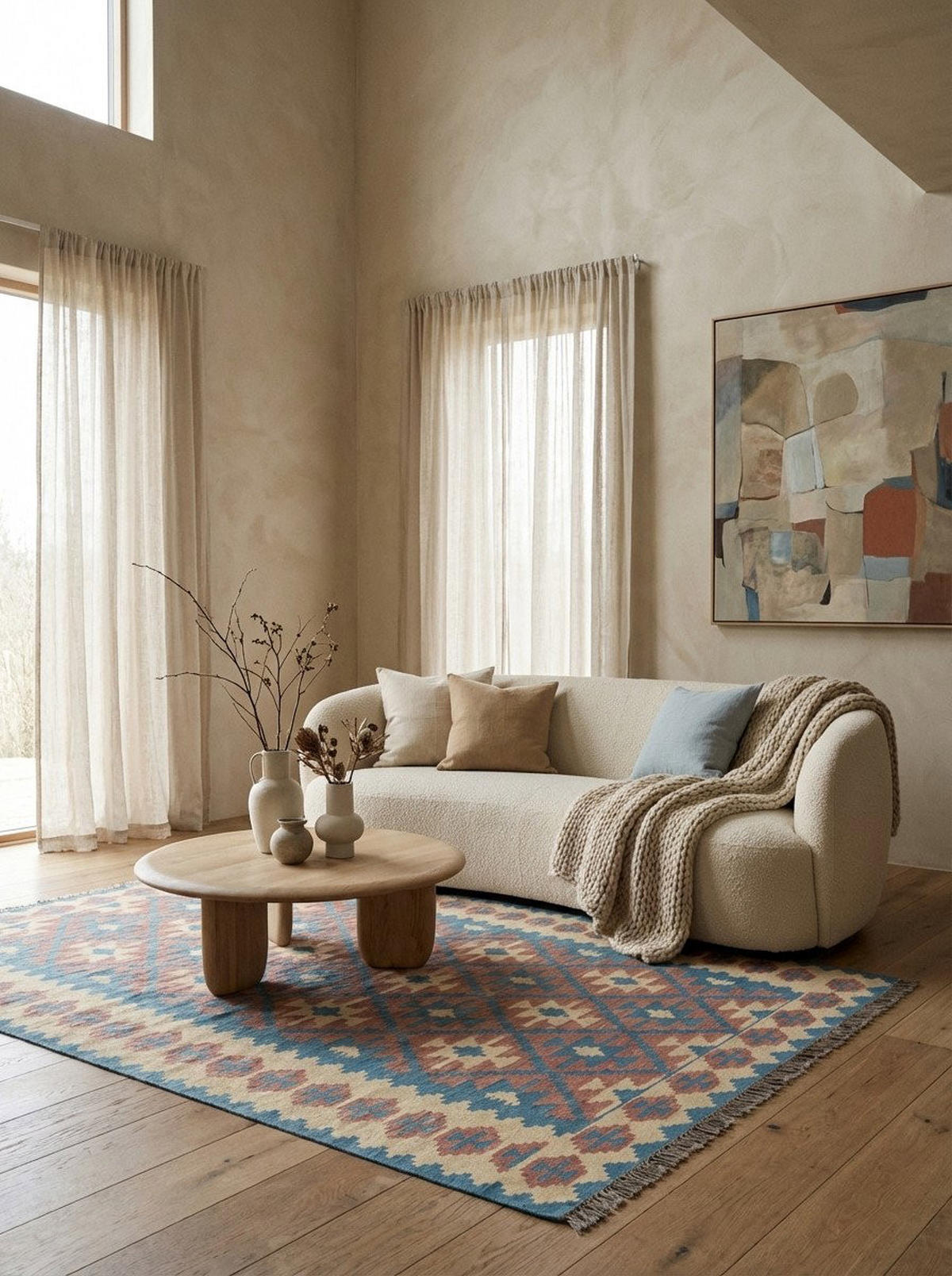 HANDWEBTEPPICH Gashgai Kelim Blau, Pink 235/172 cm Schurwolle - Blau, Textil (172/235cm) - Looma