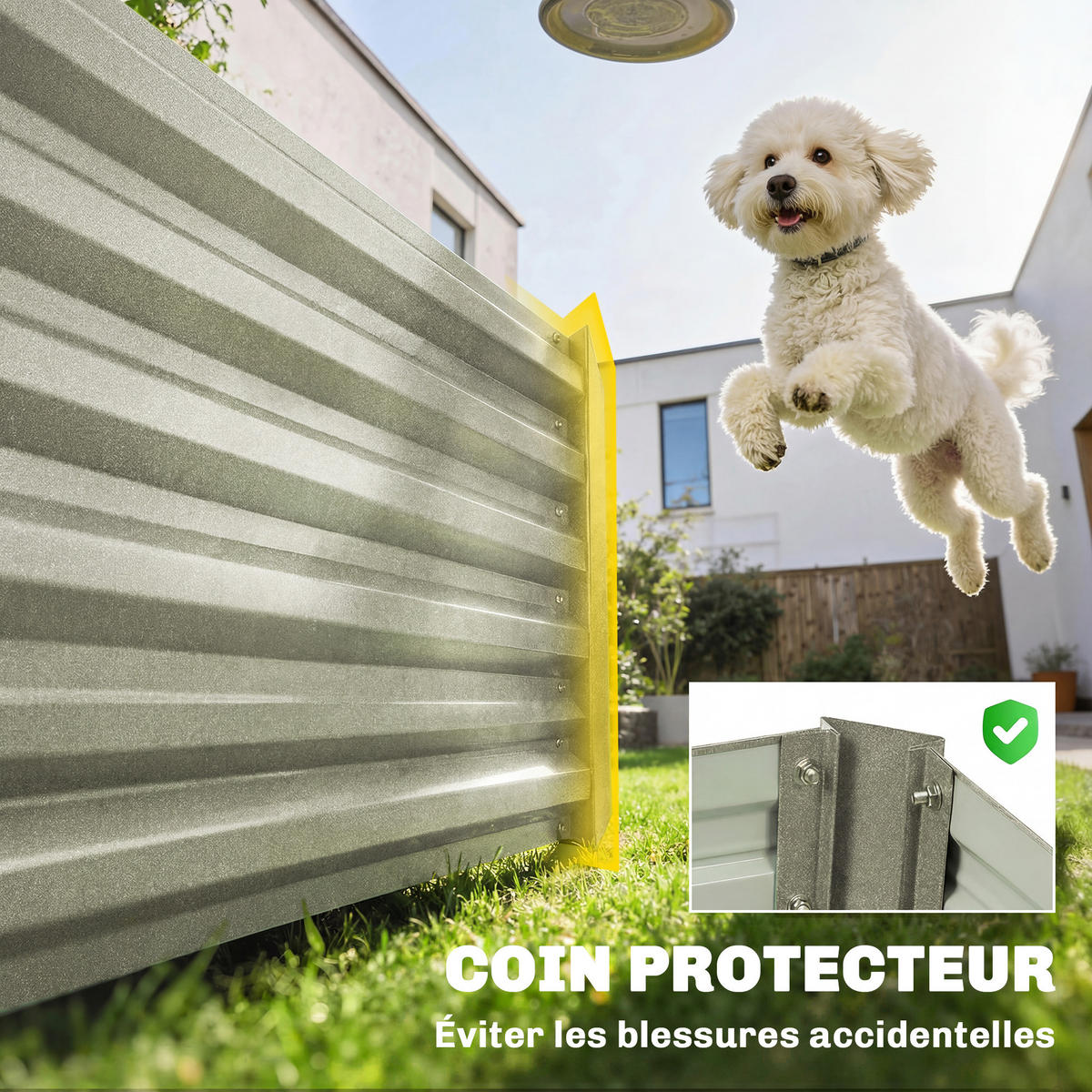 HOCHBEET DE-12297 240/40/45 cm, offener Boden, 395 L Silber - Grau, Metall (240/45/40cm) - ComfortXL