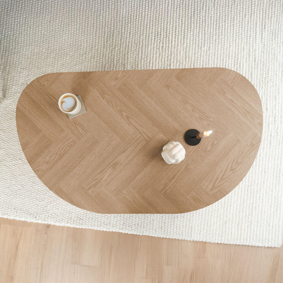 COUCHTISCH LIARA - Fishbone Oak - Braun, Holz (42/120/70cm) - Home Deluxe