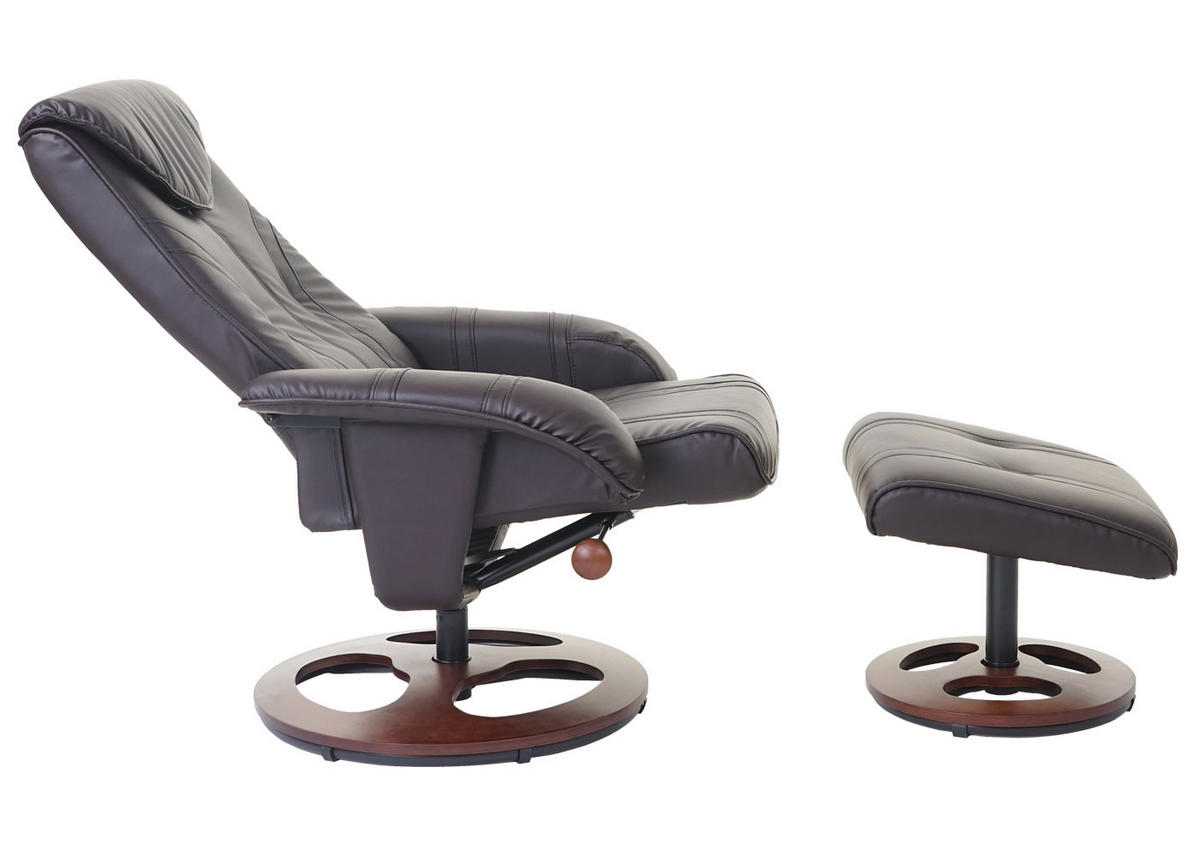 RELAXSESSEL MIT HOCKER Braun - Braun, Textil (77/105/68cm) - MCW