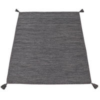 BAUMWOLLTEPPICH Unifarben mit Fransen wendbar schmutzabweisend Grau Rechteckig 120x170 - Grau, Textil (120/170cm) - KADIMA DESIGN