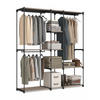GARDEROBE - Braun, Kunststoff/Metall (182/182/43cm) - Relaxdays