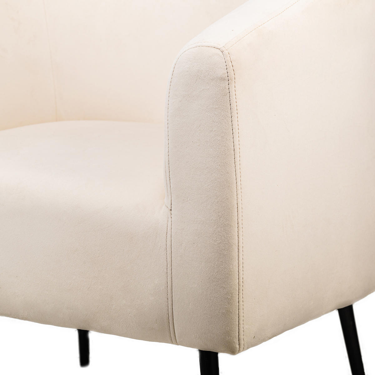 SESSEL Samt Beige - Beige, Textil (75/76/65cm) - Nordlys
