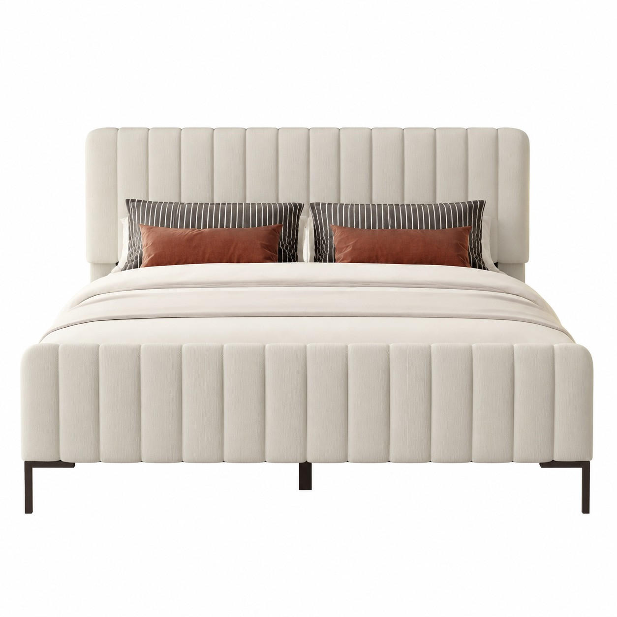 POLSTERBETT 180/200 mit verstellbarem Kopfteil und Lattenrost in Grau-Beige - Beige, Holzwerkstoff/Textil (180/200cm) - EVRYAE
