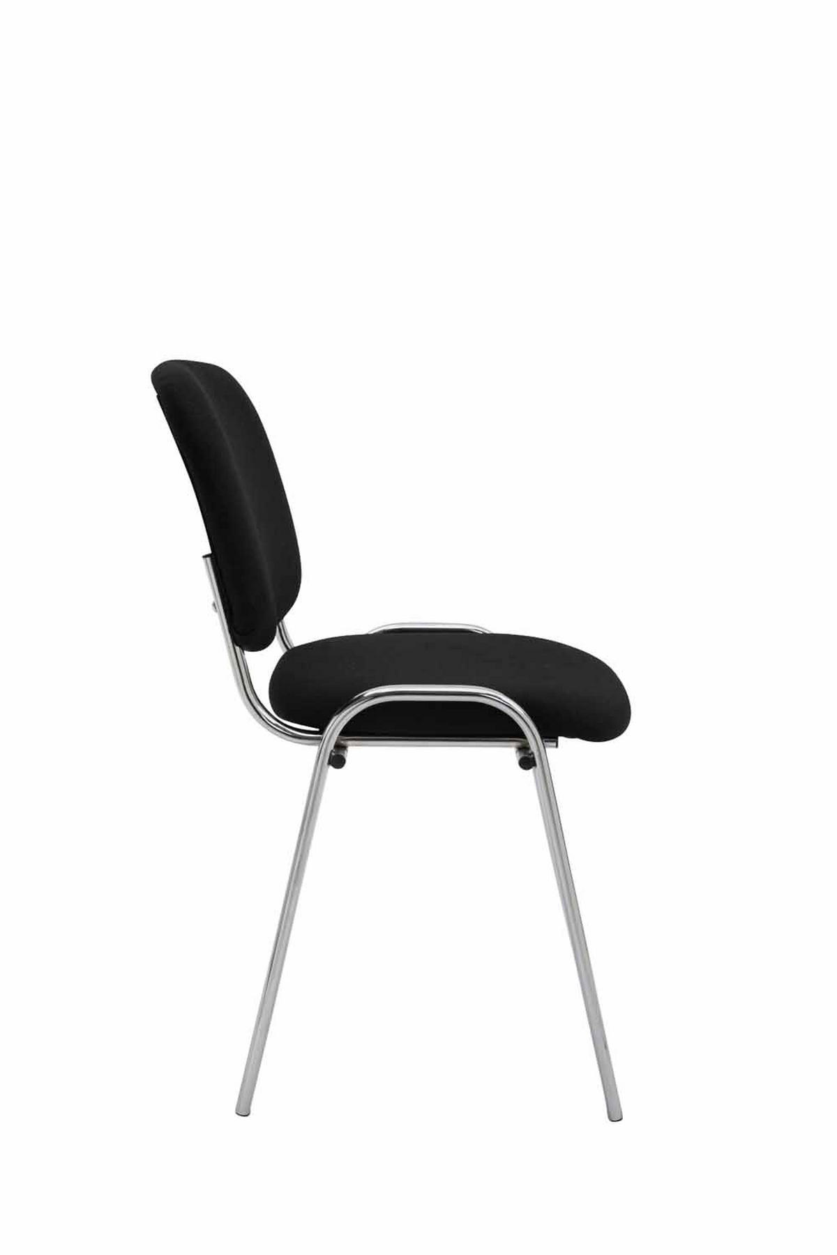 BESUCHERSTUHL Keen mit Stoffbezug, Gestell in Chromoptik / Bezug Schwarz - Chromfarben/Schwarz, Textil/Metall (53/83/53cm) - TPFLiving