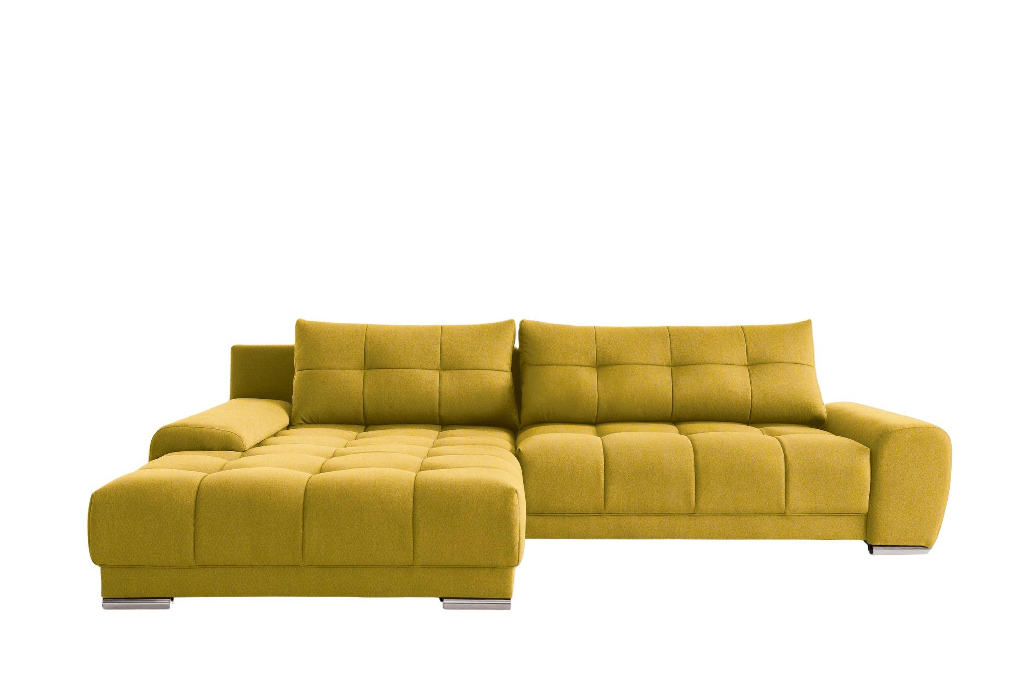 ECKSOFA WAVE Mit Schlaffunktion, Stoff SORO, Gelb Links - Gelb, Holz (105/281cm) - Kaiser Möbel