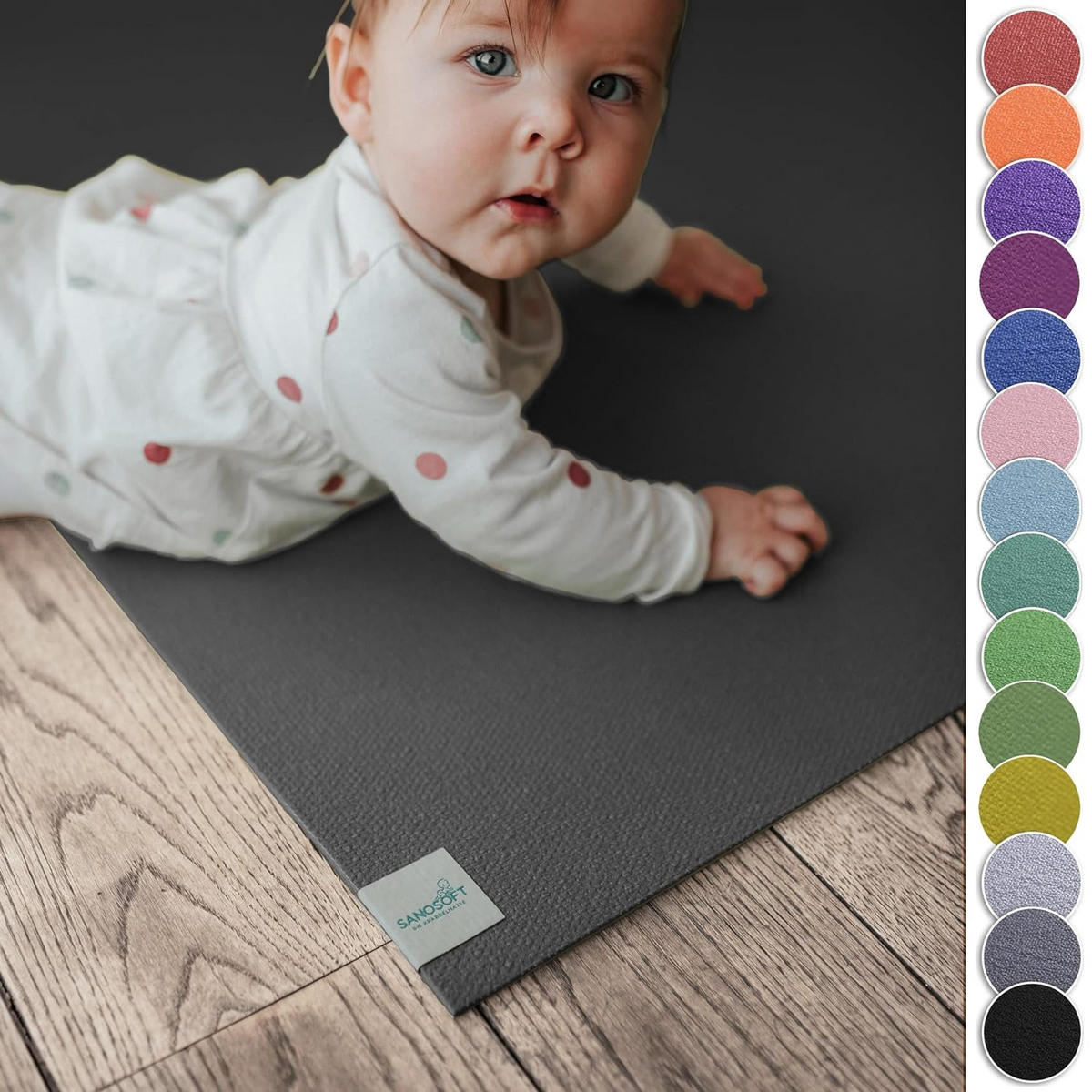 KRABBELMATTE 160cm X 160cm Grau - Grau, Textil (160/160cm) - Sanosoft