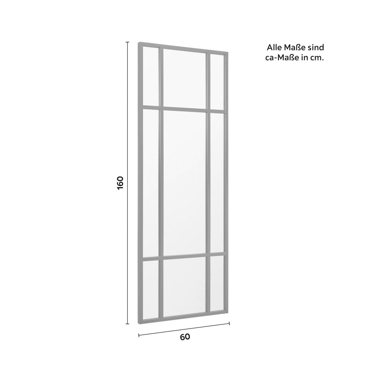 SPIEGEL Jill ca. 60 /160 cm Schwarz - Schwarz, Metall (60/160/3cm) - Bessagi Home