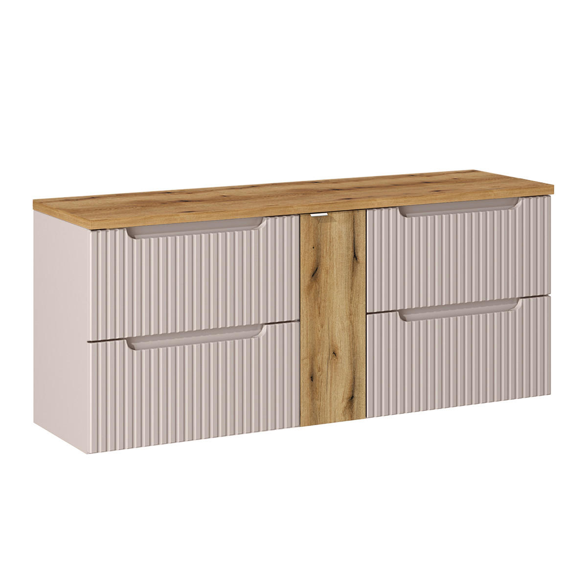 WASCHTISCHUNTERSCHRANK 140.4cm Riva Kaschmir - Beige, Holzwerkstoff (140.4/59/40cm) - Petits-meubles