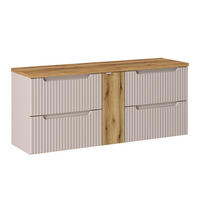 WASCHTISCHUNTERSCHRANK 140.4cm Riva Kaschmir - Beige, Holzwerkstoff (140.4/59/40cm) - Petits-meubles
