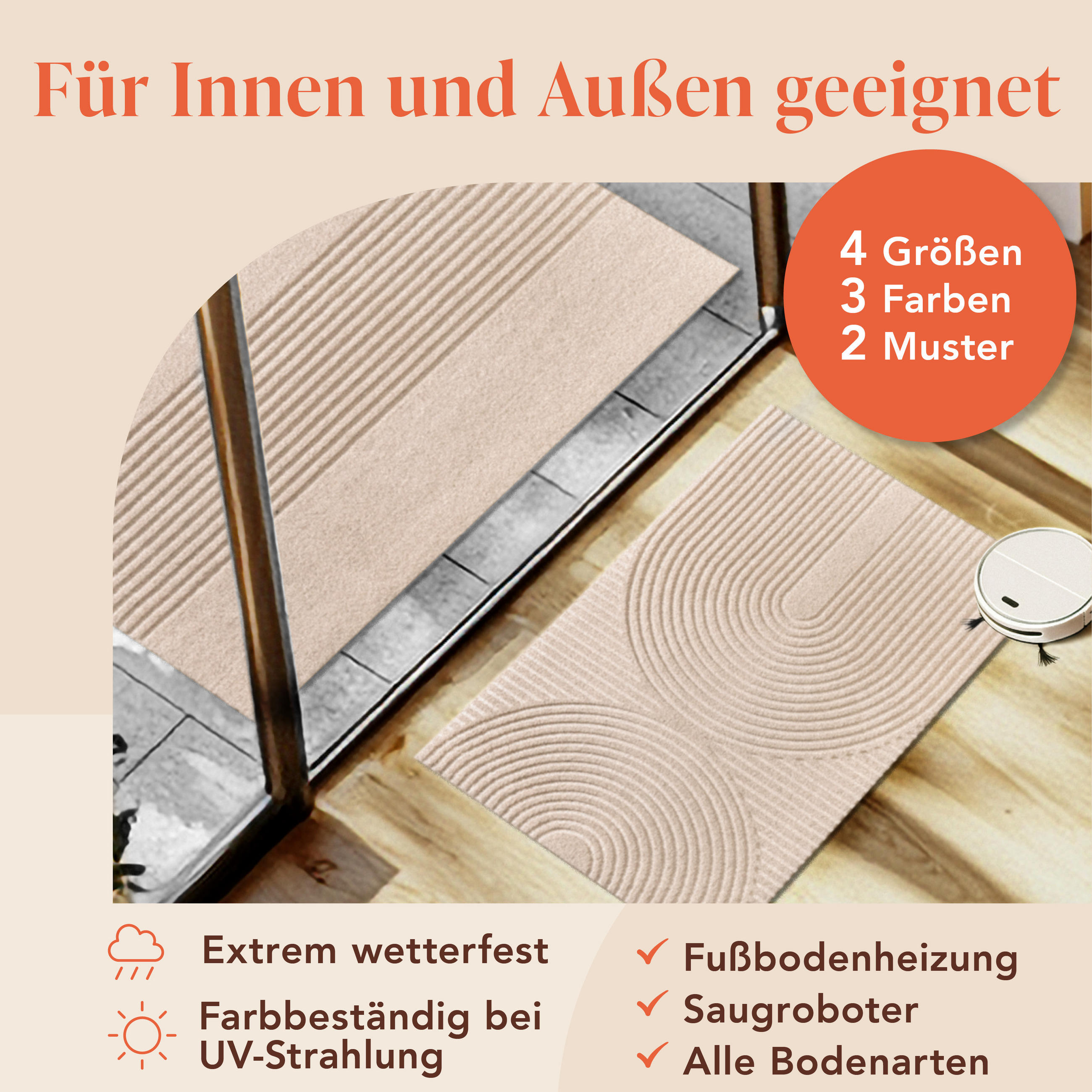 FUSSMATTE 60/90 cm Beige - Beige, Textil (60/90cm) - Blumtal