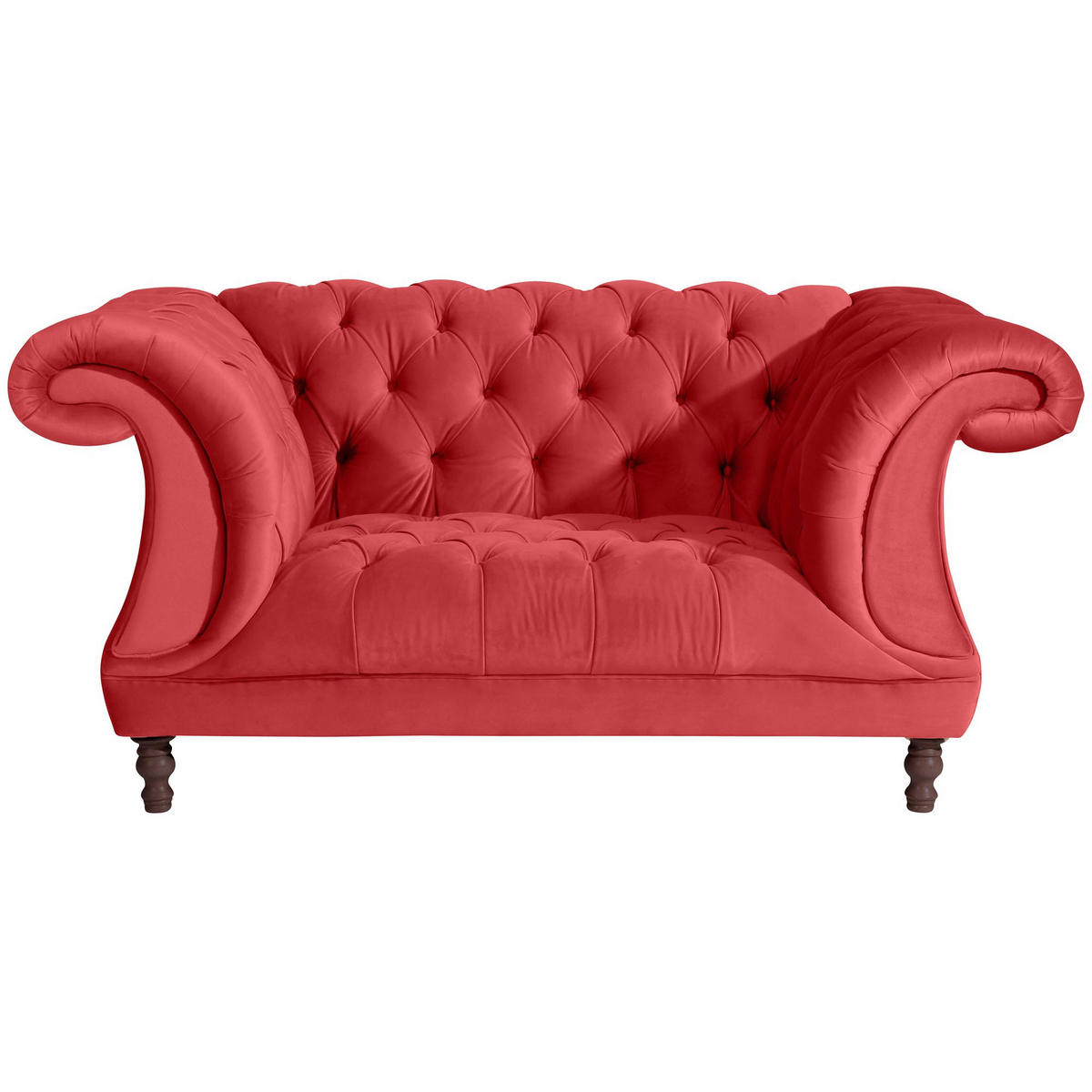 CHESTERFIELD Sessel Kaylin Samtvelours rot - Rot, Kunststoff (100/80/167cm) - 58aufmkessel