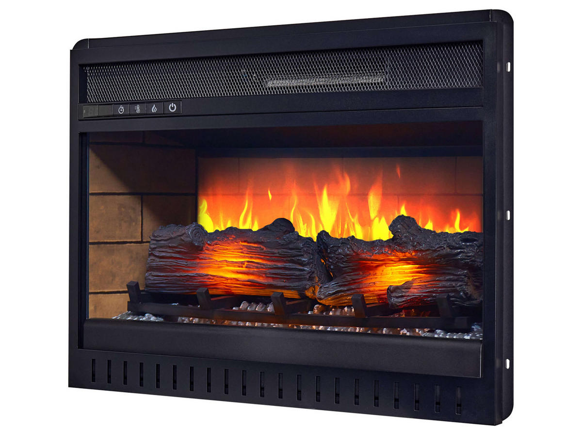EINBAU-ELEKTROKAMINEINSATZ AF22 – Breite ≈ 60 cm, 3D-Flammeneffekt, LED-Beleuchtung, Heizfunktion - Schwarz, Glas/Metall (61.1/45/20.3cm) - ArtiFlame