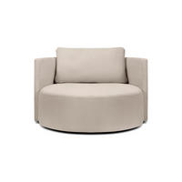DREHSESSEL Bliss aus Samt beige - Beige, Textil (92/75/92cm) - Micadoni
