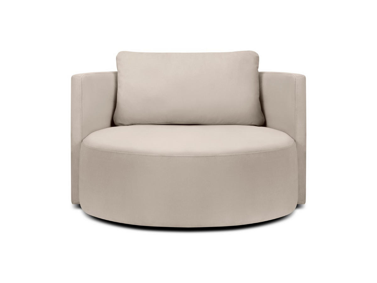 DREHSESSEL Bliss aus Samt beige - Beige, Textil (92/75/92cm) - Micadoni