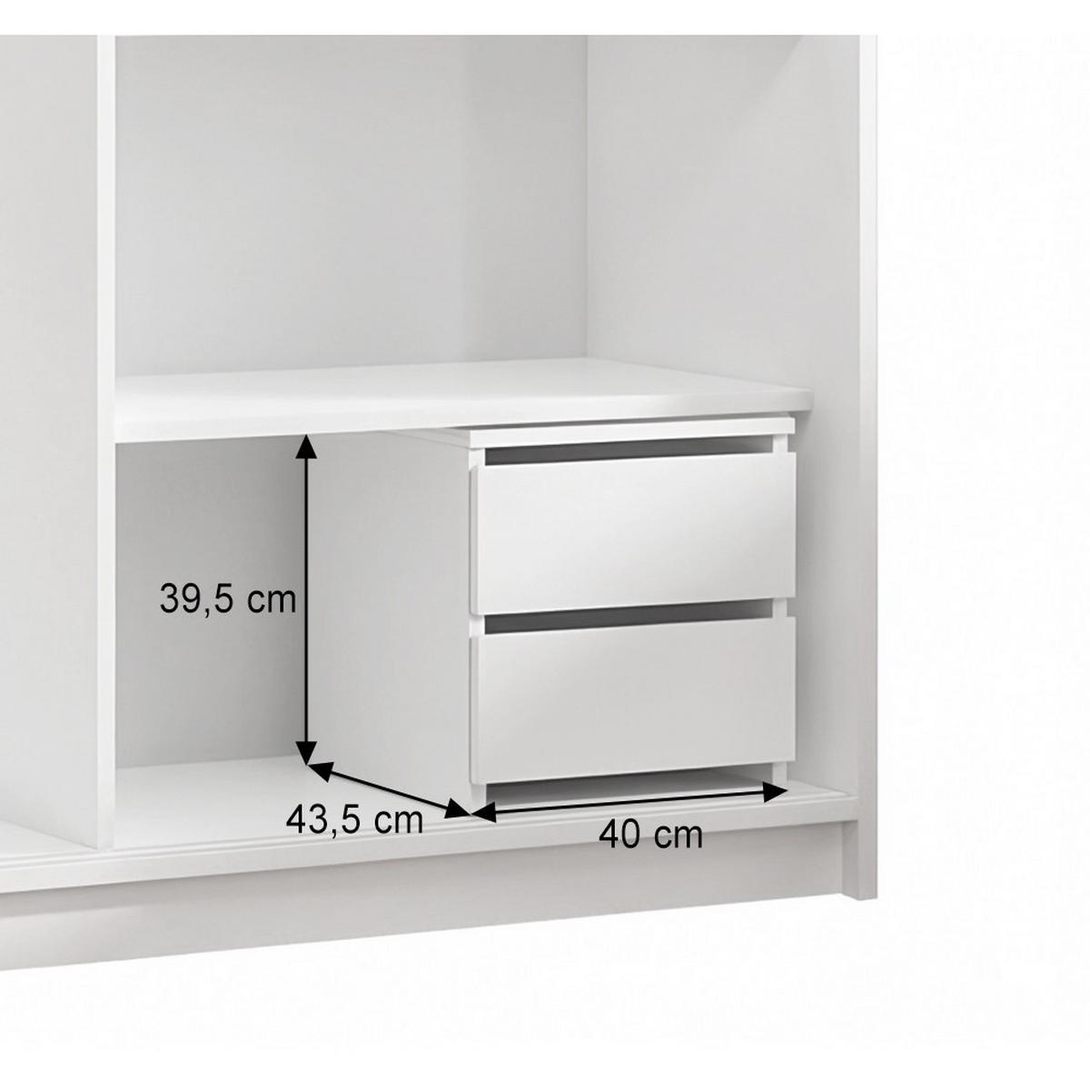SCHWEBETÜRENSCHRANK Hela 180/205/60 2-türig schwarz mit Schubkasteneinsatze - Schwarz, Holzwerkstoff (180/205/60cm) - Beautysofa