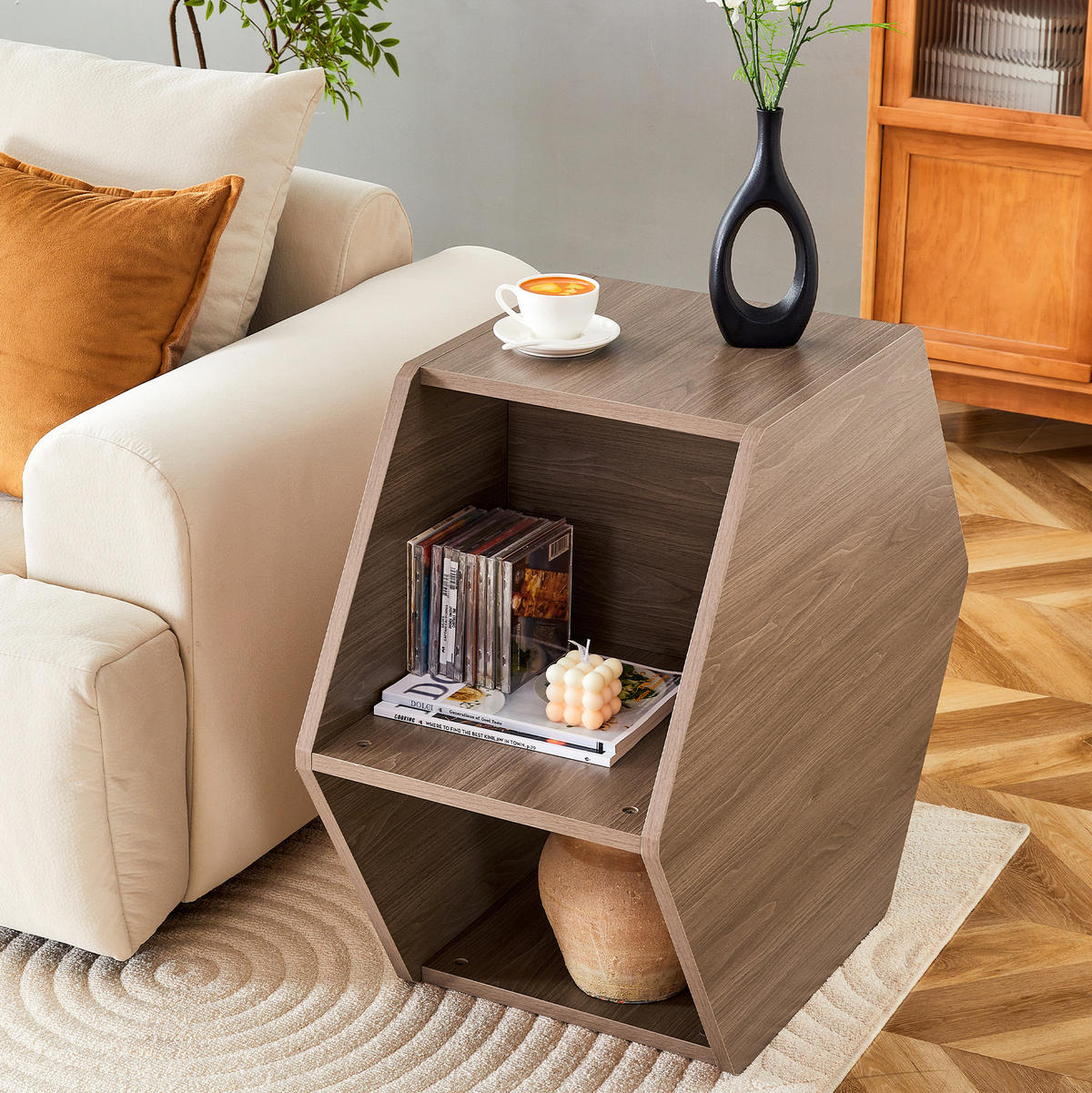 COUCHTISCH aus MDF 69.4x79x40 cm in Braun mit einfacher Montage - Braun, Holzwerkstoff (69.4/79/40cm) - Modfu