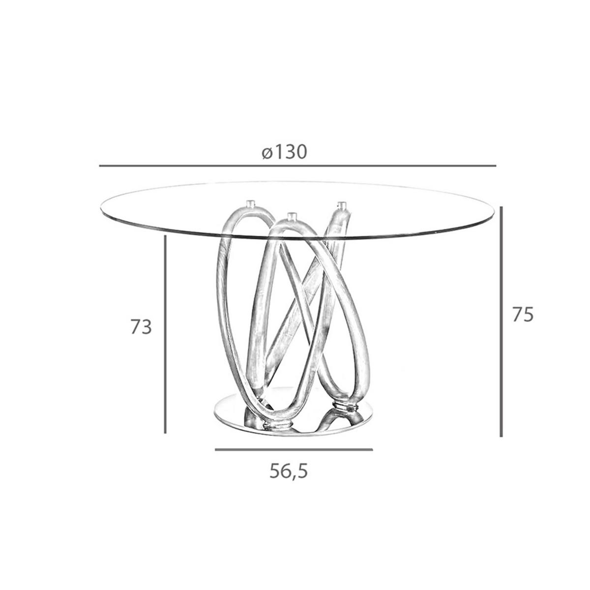 ESSTISCH Esstisch runde gehärtetes Glas aus walnussfarbenes Holz Ø130/75 cm - Transparent/Walnussfarben, Glas/Holz (130/130/75cm) - ANGEL CERDA